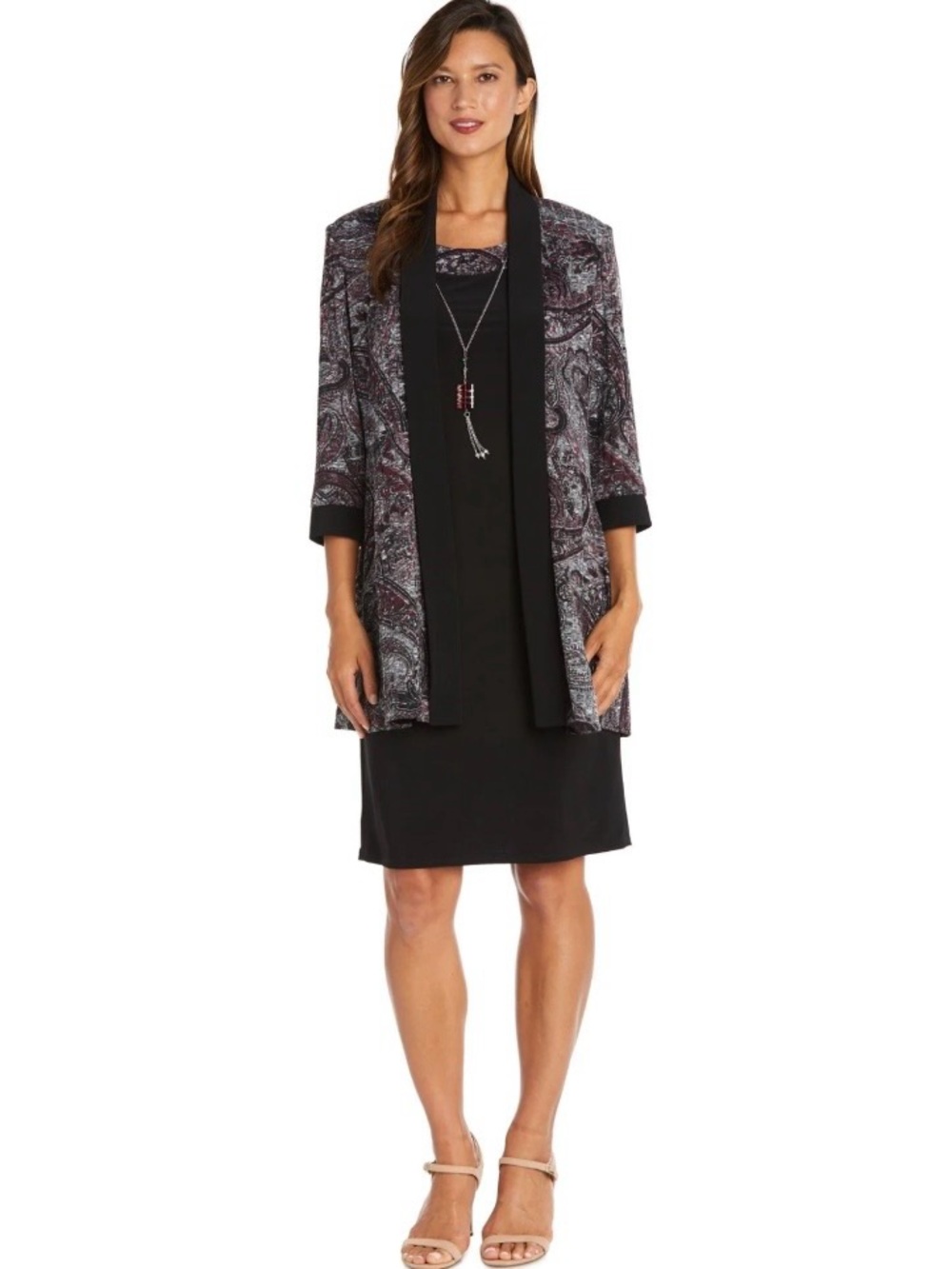 NWT R&M Richards Two Piece Short Print Jacket Dress Jacket Set Size 22W